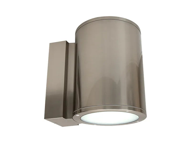 Brushed Nickel LED Cylinder Wall Sconce- 40 Watt, CCT