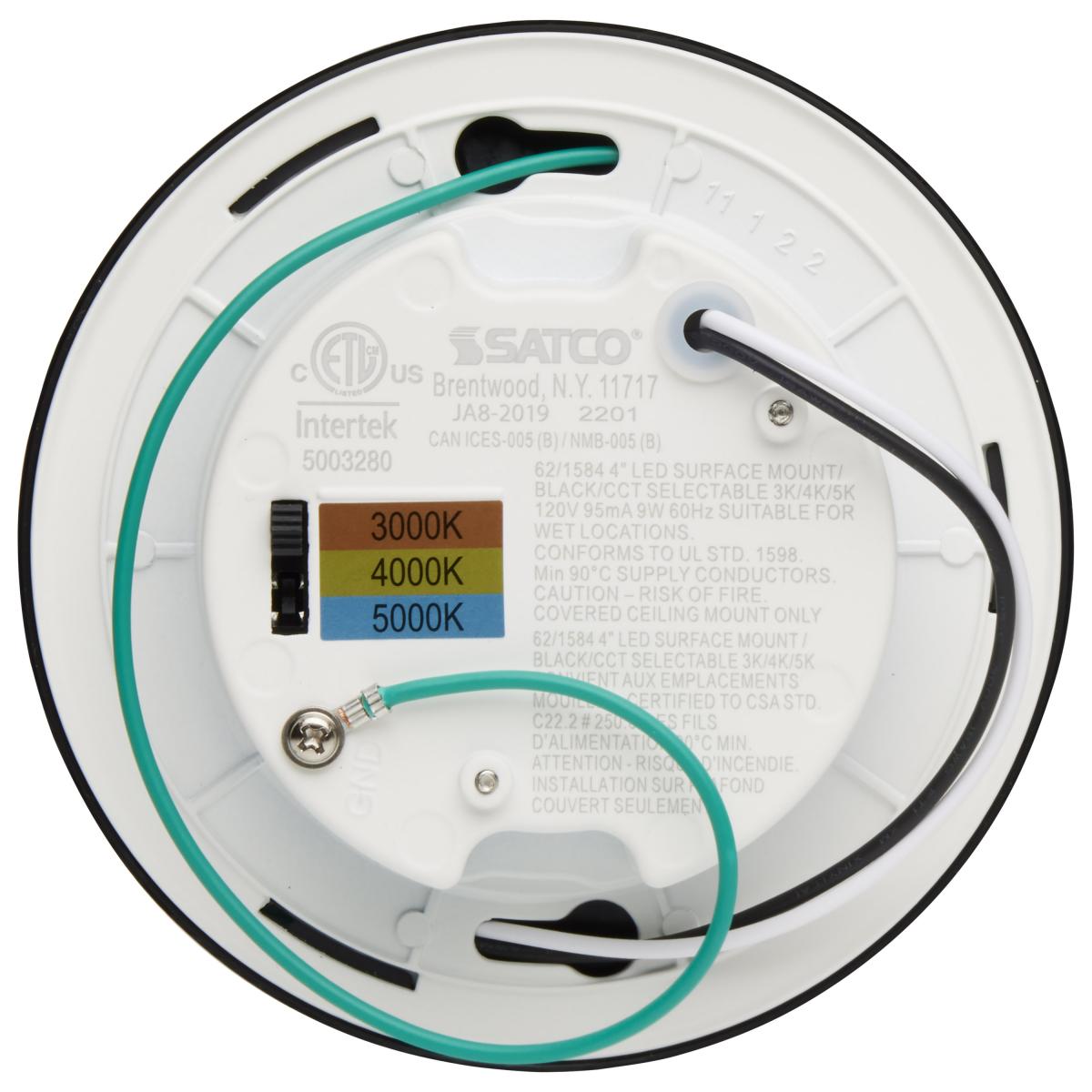 4 inch; LED Surface Mount Fixture; CCT Selectable 3K/4K/5K