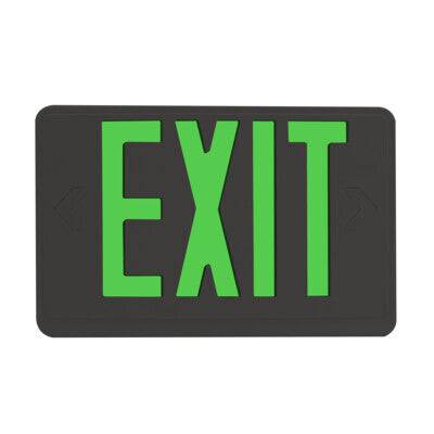 Exit Sign Green Black Housing - Green Lighting Wholesale