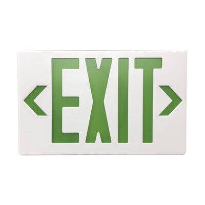 Exit Sign Green White Housing - Green Lighting Wholesale