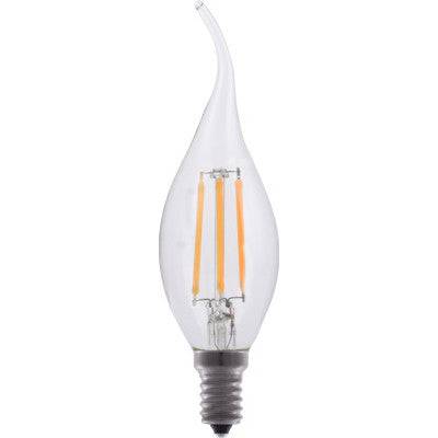 LED Filament BA11 320 Deg, 4W-400lm, Dimmable, 2700K, E12, 120VAC Clear - Green Lighting Wholesale