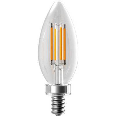 LED Filament Candelabra B11 Lamp 4W-400lm, Dimmable, 80CRI, 2700K, E12 - Green Lighting Wholesale
