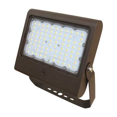 Flood Light 150/100/80/50W 70CRI 5000K 277-480V 0-10V DIM  7-Pin NEMA Short Cap Bronze - Green Lighting Wholesale