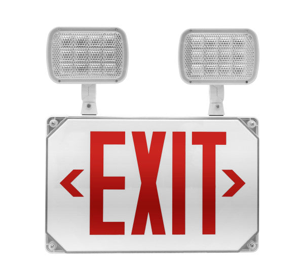 LED Wet Location Emergency Exit Sign with Adjustable Light Heads 