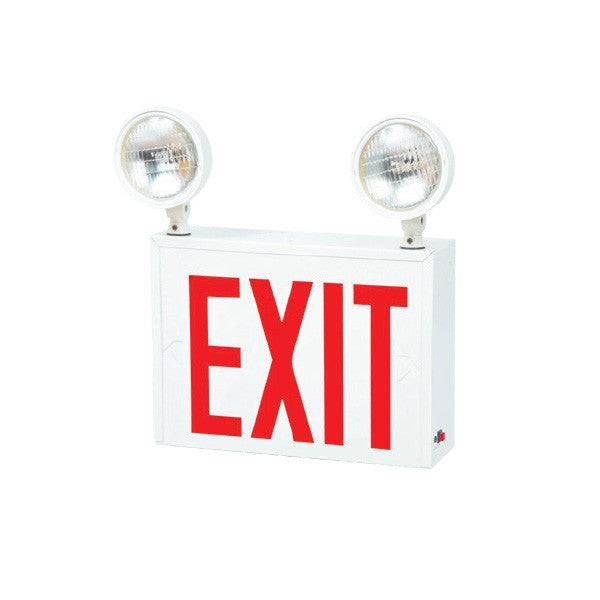 New York City 8" Letters & #34; Steel LED Exit Sign and Emergency Unit Combo - Green Lighting Wholesale