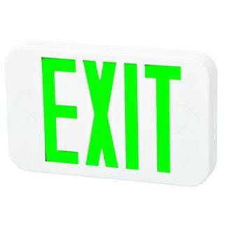 LED Exit Sign White with Green Letters BB - Green Lighting Wholesale
