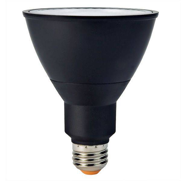 Black 13 Watt LED PAR30 Bulb 3000K, High CRI- 40° Beam- Dimmable - Green Lighting Wholesale