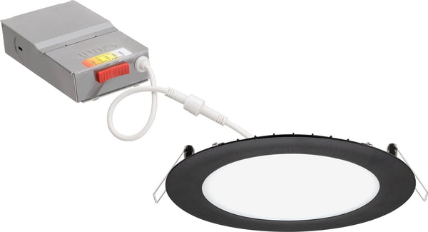 Matte Black 6IN Wafer LED downlight, Switchable CCT 