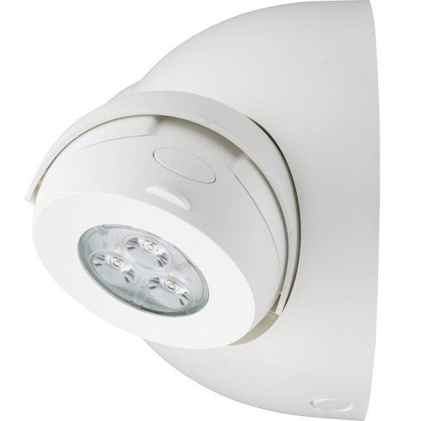 White Emergency Light - 2 Adjustable Lamp Heads - Battery Backup - Self-Diagnostic - Green Lighting Wholesale