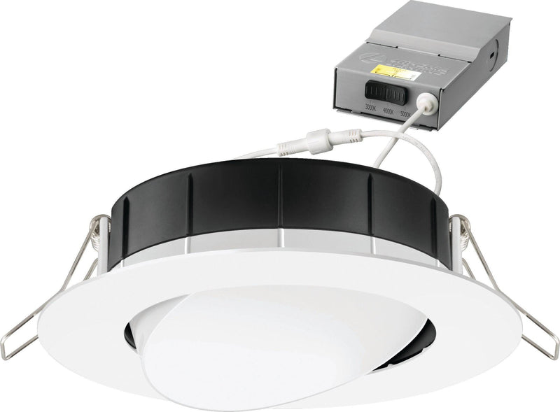 4-Inch Adjustable Wafer Gimbal Switchable Color 30K40K50K Matte White - Green Lighting Wholesale