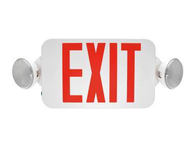 Maxlite EXC-RWRC Exit and Emergency Combo Red Letters/ White, Remote Head Capable - Green Lighting Wholesale
