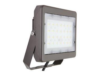 LED Slim Flood Light 50W 120-277V- 5000K Bronze, Yoke Mount - Green Lighting Wholesale