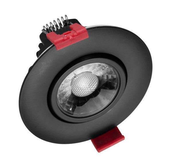 3-inch LED Gimbal Recessed Downlight in Black, 4000K - Green Lighting Wholesale