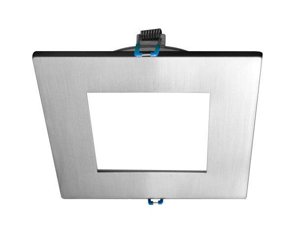 4 in. Square Nickel Flat Panel LED Downlight in 4000K - Green Lighting Wholesale