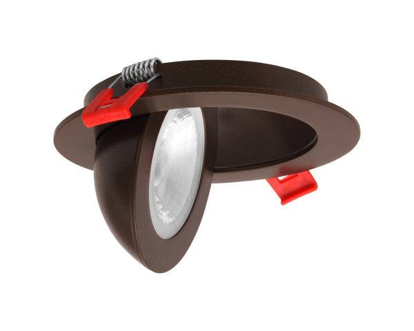 4-inch Oil-Rubbed Bronze Canless Floating Gimbal 2700K-5000K LED Recessed Downlight - Green Lighting Wholesale