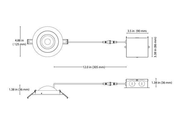 4-inch White Canless Floating Gimbal 3000K LED Recessed Downlight - Green Lighting Wholesale