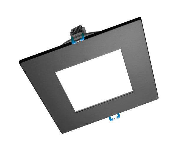 6 in. Square Black Flat Panel LED Downlight in 2700K - Green Lighting Wholesale