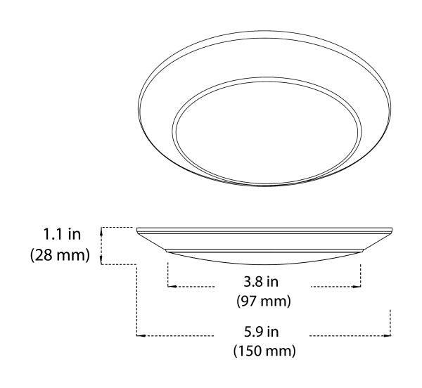 Selectable 4 in. Black Surface Mount Disk Light - Green Lighting Wholesale