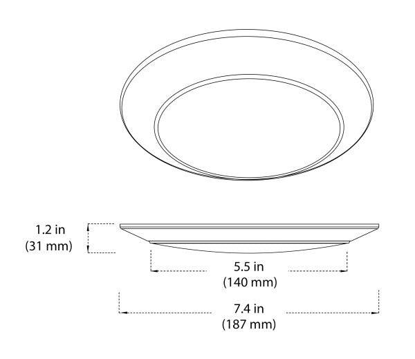 Selectable 6 in. Black Surface Mount Disk Light - Green Lighting Wholesale