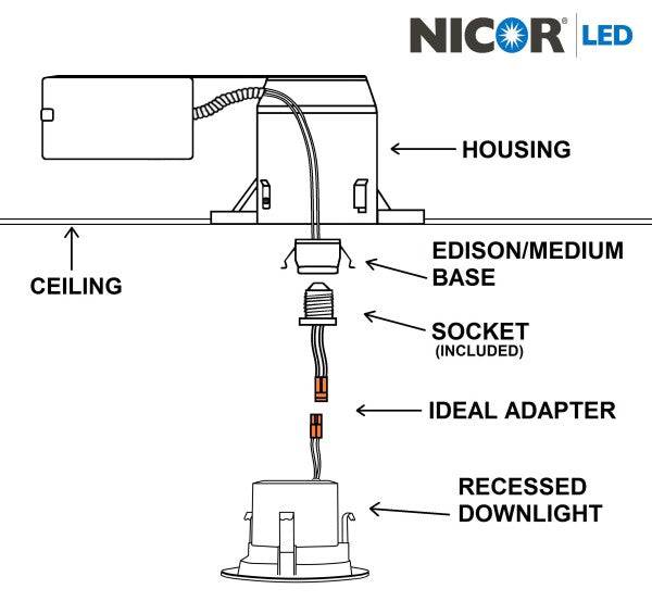 4 in. LED Recessed Downlight Retrofit Light Fixture in Nickel, 2700K - Green Lighting Wholesale