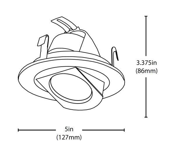 4 in. White LED Recessed Retrofit Adjustable Retractable Downlight, 2700K - Green Lighting Wholesale