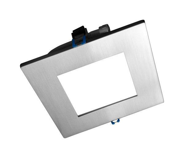 6 in. Square Nickel Flat Panel LED Downlight in 2700K - Green Lighting Wholesale