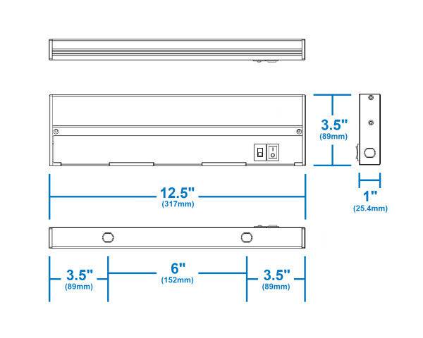 12.5-inch Nickel Selectable LED Under Cabinet Light - Green Lighting Wholesale