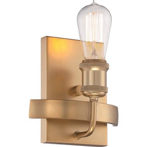 Brass 1 Light Wall Sconce - Includes 40W A19 Vintage Lamp - Green Lighting Wholesale