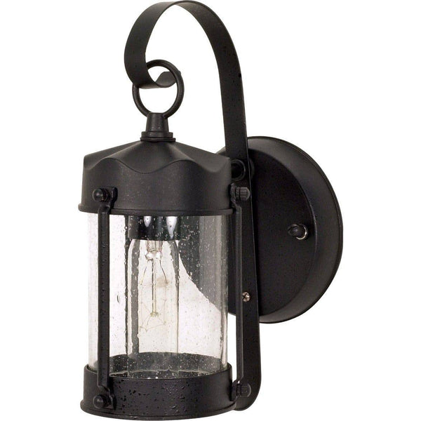 Lantern in Textured Black Finish with Clear Seed Glass - Green Lighting Wholesale