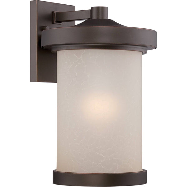 LED Outdoor Medium Wall Lantern with Satin Amber Glass - Green Lighting Wholesale