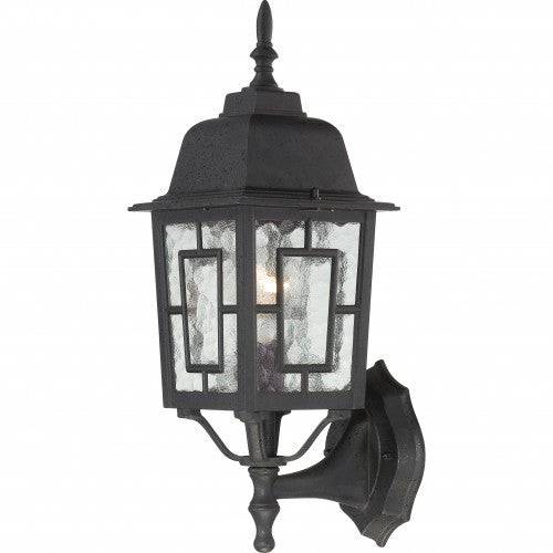 Outside Wall Lights in Textured Black Finish with Clear Water Glass - Green Lighting Wholesale