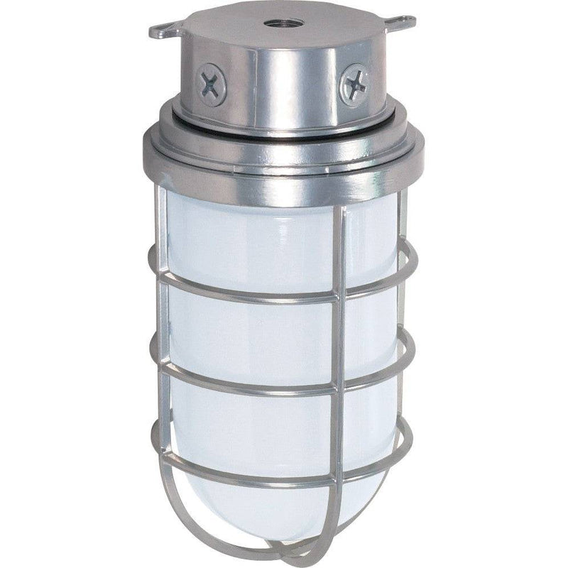 Surface Mount Utility Light with Frosted Glass in Silver Finish Green Lighting Wholesale INC