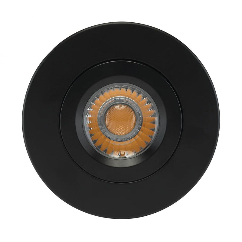 12 Watt LED Direct Wire Downlight; Gimbaled; 4 inch; 3000K; 120 volt; Dimmable; Round; Remote Driver; Black - Green Lighting Wholesale