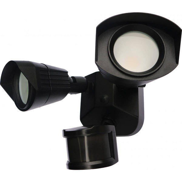 LED Security Light - Dual Head - Black Finish - 3000K - with Motion Sensor - 120V - Green Lighting Wholesale