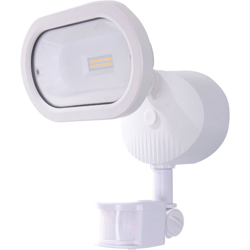 White 14 Watt LED Single Head Security Light Fixture w/Motion Sensor - Green Lighting Wholesale