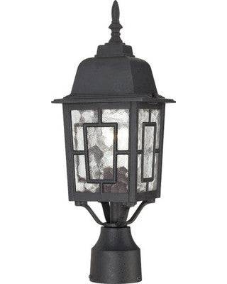 Outdoor Post Light in Textured Black Finish with Clear Water Glass - Green Lighting Wholesale