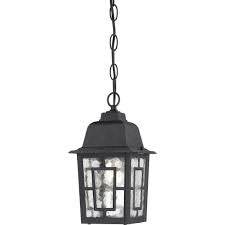 Outdoor Hanging Light in Textured Black Finish with Clear Water Glass - Green Lighting Wholesale