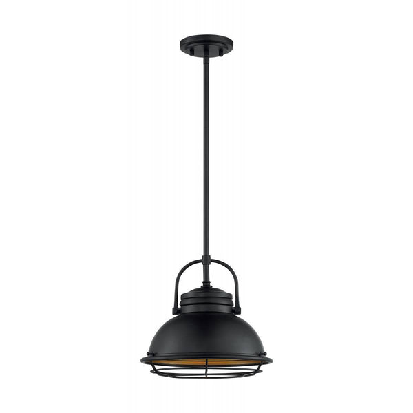 Upton - 1 Light Pendant with- Dark Bronze and Gold Finish - Green Lighting Wholesale