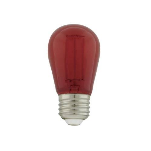LED Red 1 Watt S14 LED Filament; Glass Bulb; E26 Base; 120 Volt; Non-Dimmable; Pack of 4 - Green Lighting Wholesale