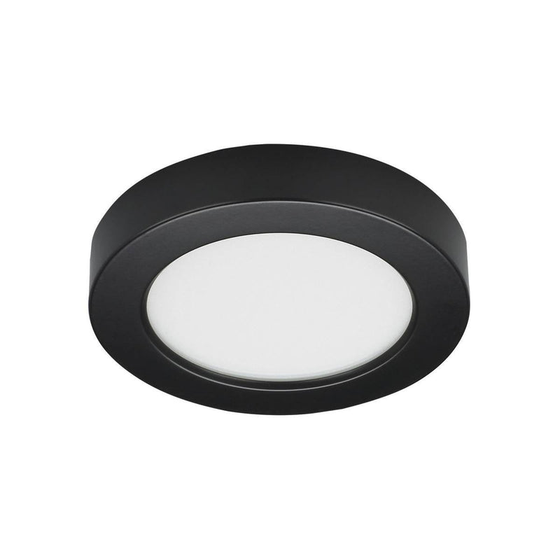 5.5 in.  LED Round Flush Mount - 600 Lumens - 3000K - Black Finish - Green Lighting Wholesale