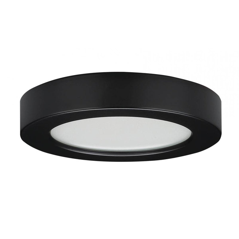 5.5 in.  LED Round Flush Mount - 600 Lumens - 3000K - Black Finish - Green Lighting Wholesale