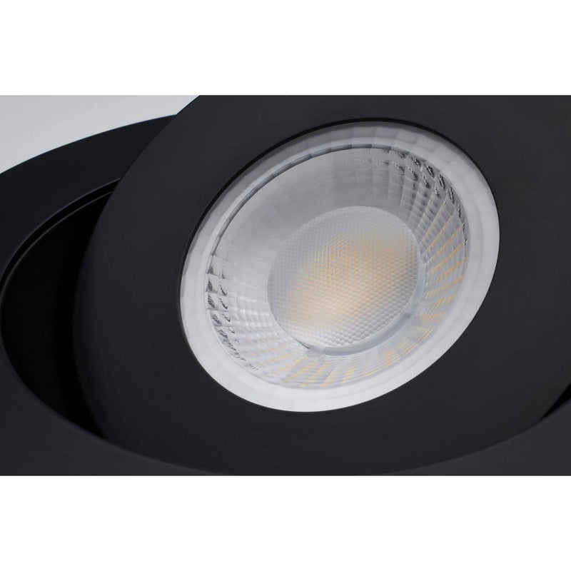 15 Watt; CCT Selectable; LED Direct Wire Downlight; Gimbaled; 6 Inch Round; Remote Driver; Black - Green Lighting Wholesale