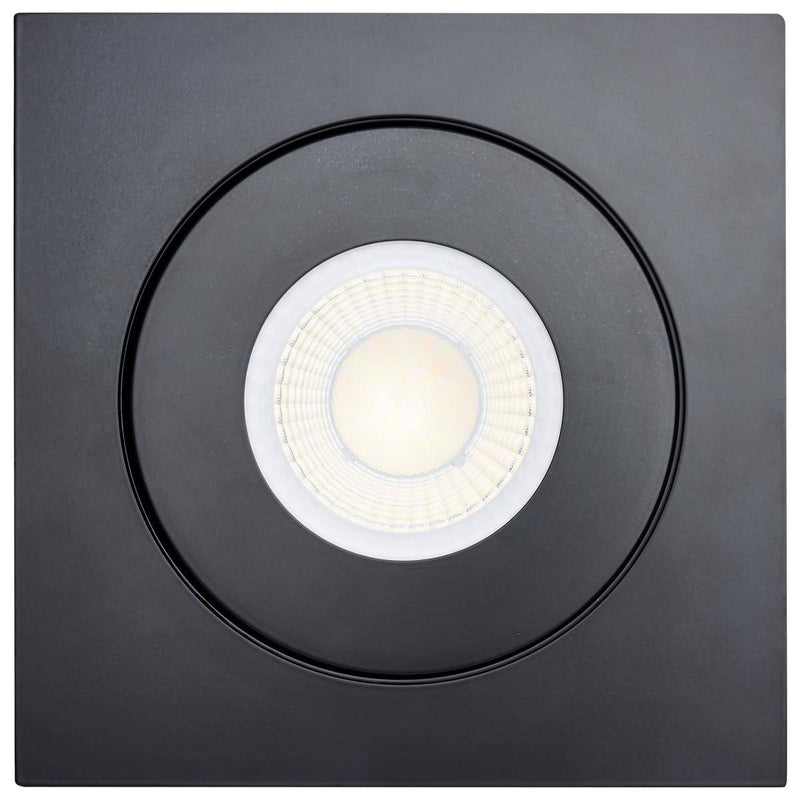 15 Watt; CCT Selectable; LED Direct Wire Downlight; Gimbaled; 6 Inch Square; Remote Driver; Black - Green Lighting Wholesale