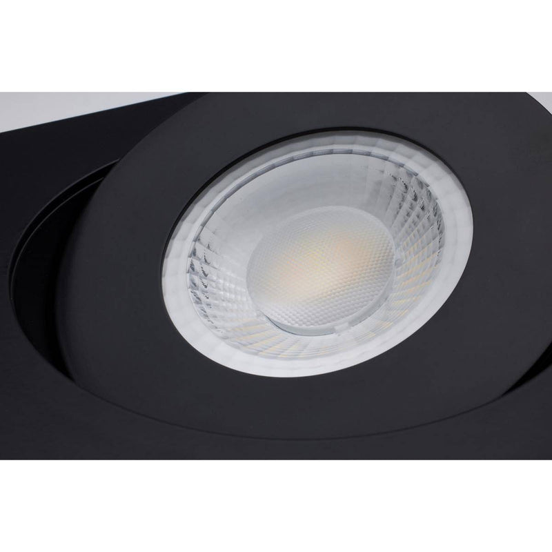 15 Watt; CCT Selectable; LED Direct Wire Downlight; Gimbaled; 6 Inch Square; Remote Driver; Black - Green Lighting Wholesale