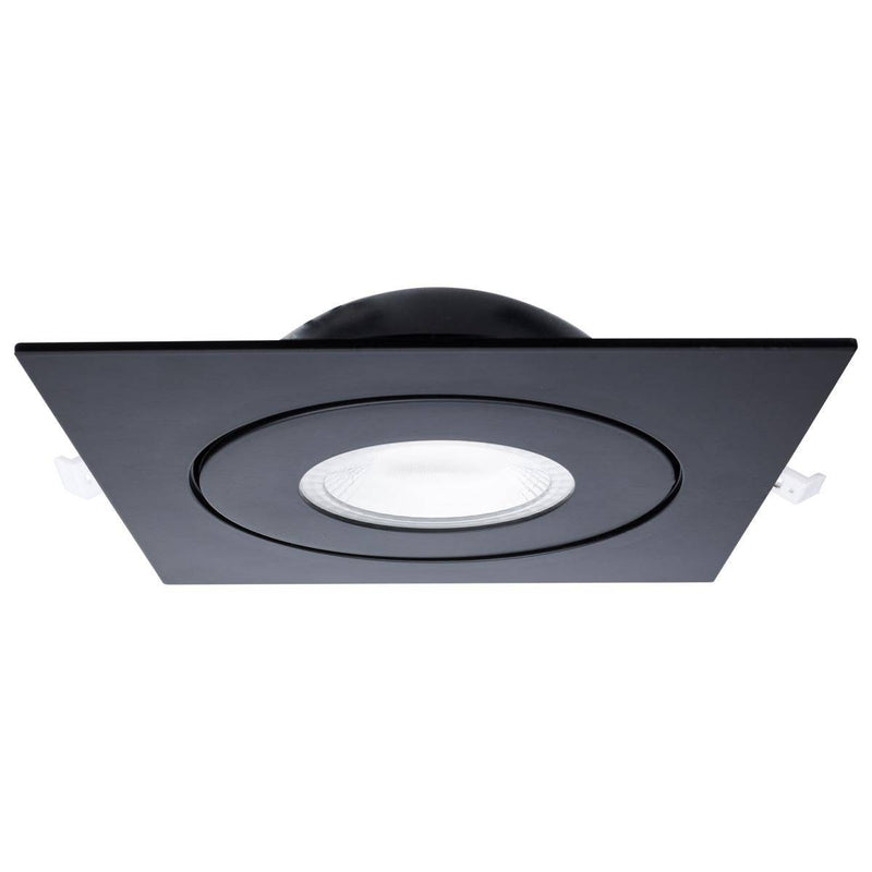 15 Watt; CCT Selectable; LED Direct Wire Downlight; Gimbaled; 6 Inch Square; Remote Driver; Black - Green Lighting Wholesale