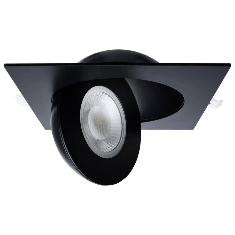 15 Watt; CCT Selectable; LED Direct Wire Downlight; Gimbaled; 6 Inch Square; Remote Driver; Black - Green Lighting Wholesale