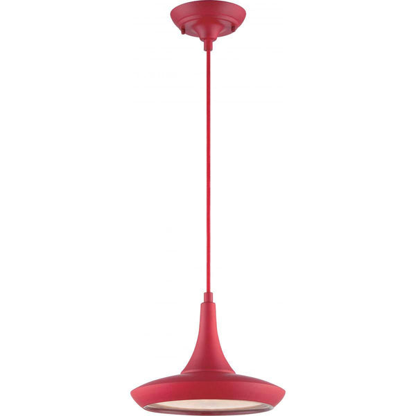 Fantom - LED Pendant with Rayon Cord - Red Finish - Green Lighting Wholesale