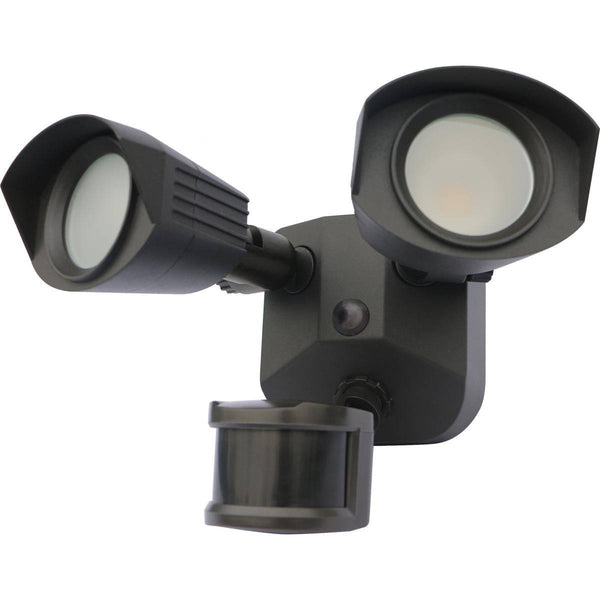 LED Security Light - Dual Head - Bronze Finish - 4000K - with Motion Sensor - 120V - Green Lighting Wholesale