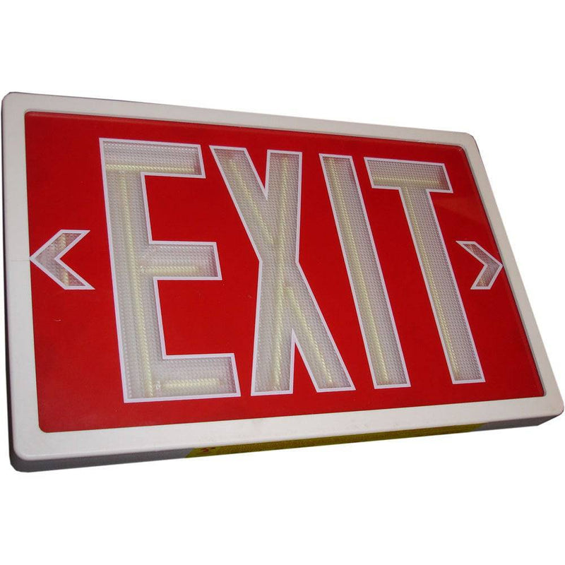 Tritium Exit Sign Single Face Red/White 20 Year - Green Lighting Wholesale