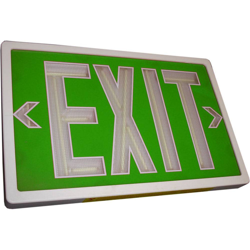 Tritium Exit Sign Single Green/White 20 Year - Green Lighting Wholesale